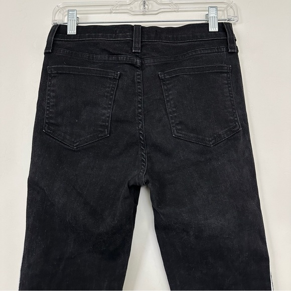 Veronica Beard Carolyn Baby Boot Cropped Jeans W/ Tux Stripes In Raven - Picture 13 of 16